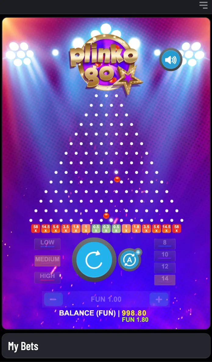 1X2gaming Plinko GO — Official provider artwork; game identity illustration, not our result.